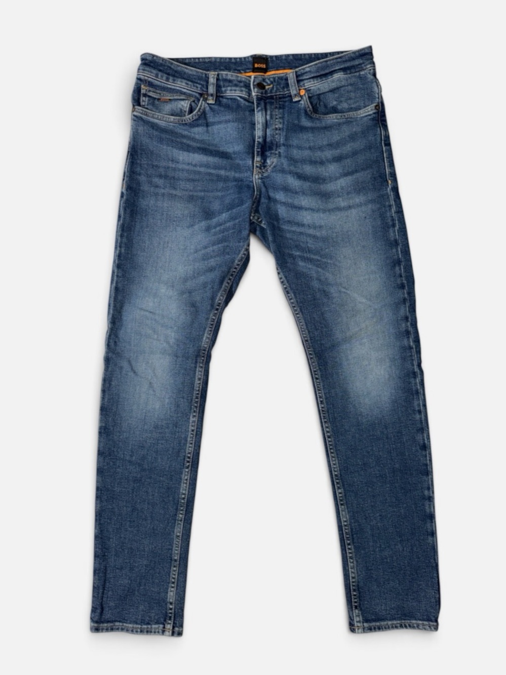 Hugo Boss mens 32x30 Delaware slim fit cotton blend denim blue jeans EUC